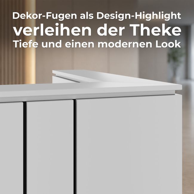 ICE Empfangstheke | 2204 x 1022 mm, Esche Furnier