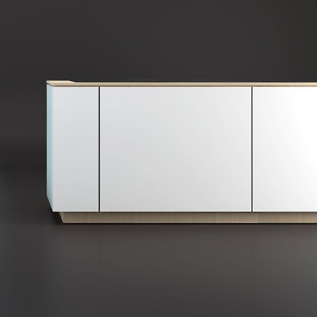 ICE Empfangstheke | 2204 x 1022 mm, Esche Furnier