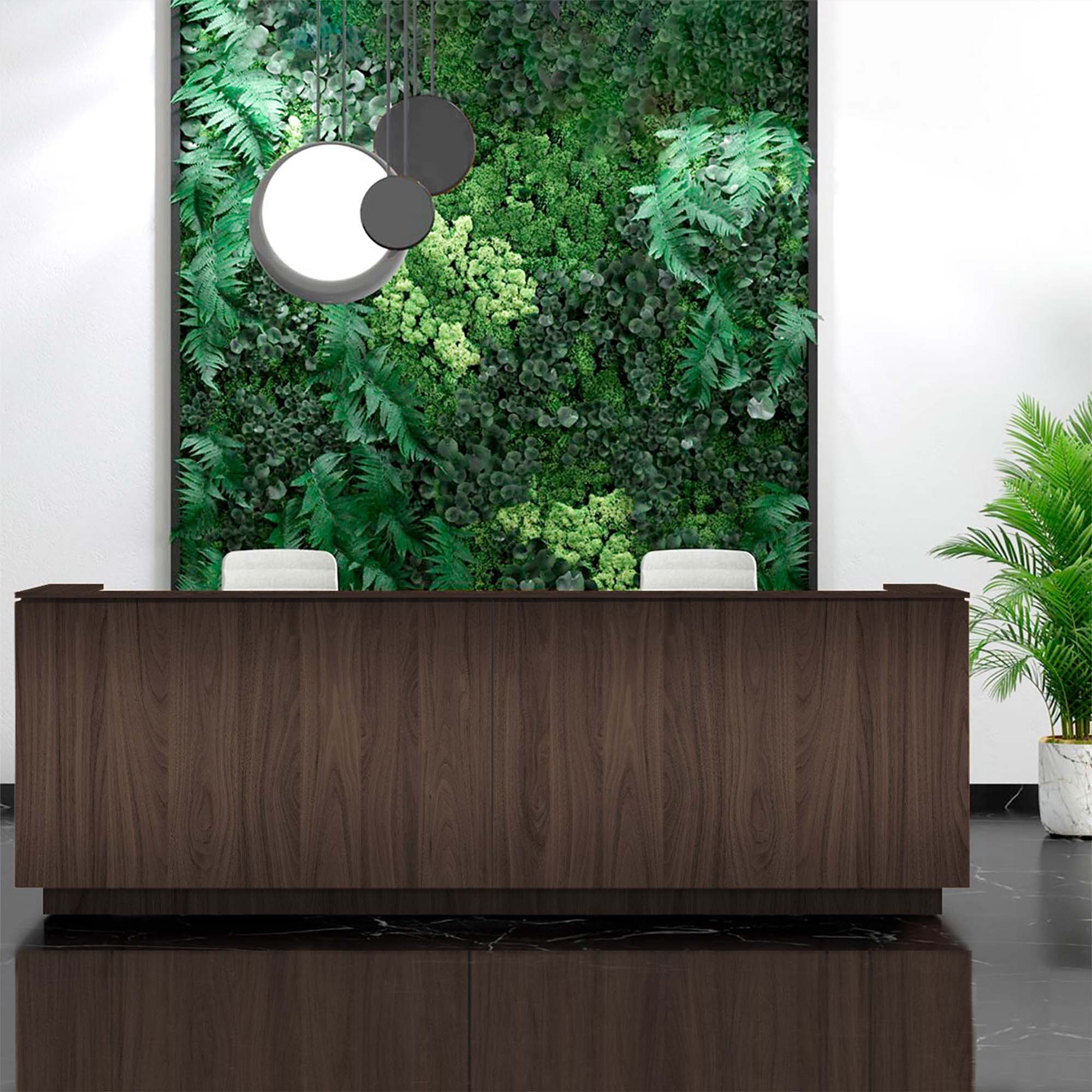 ICE reception desk | 3214 x 1022 mm, walnut - 10 Main Image
