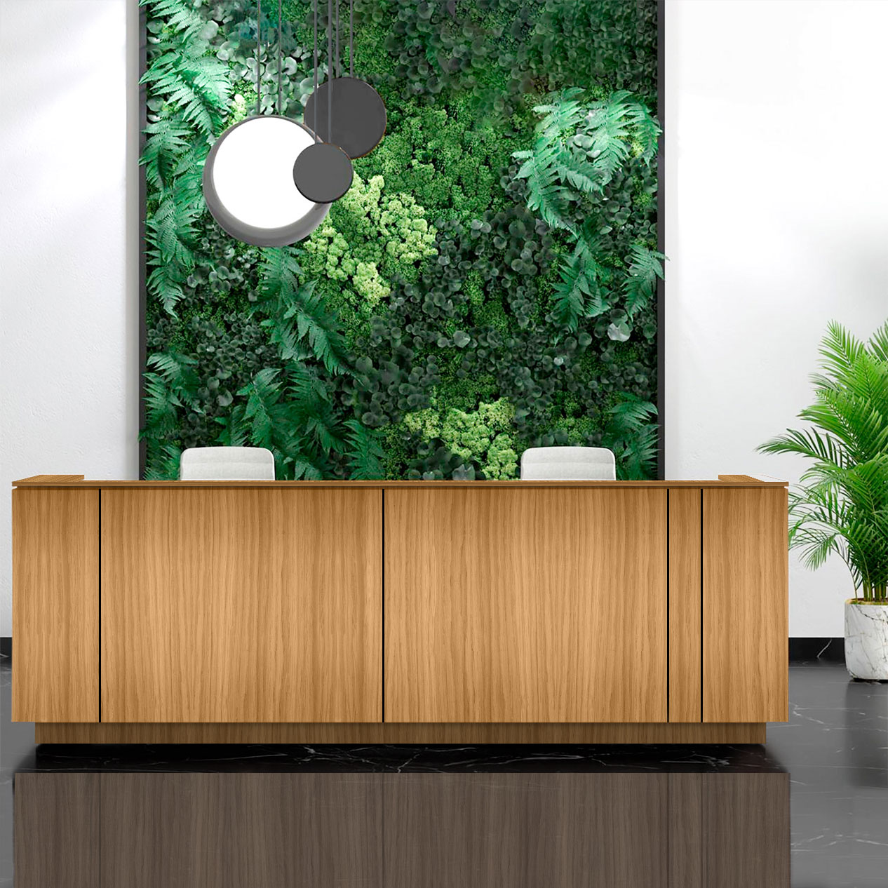 ICE reception desk | 3214 x 1022 mm, oak veneer - 1 Main Image
