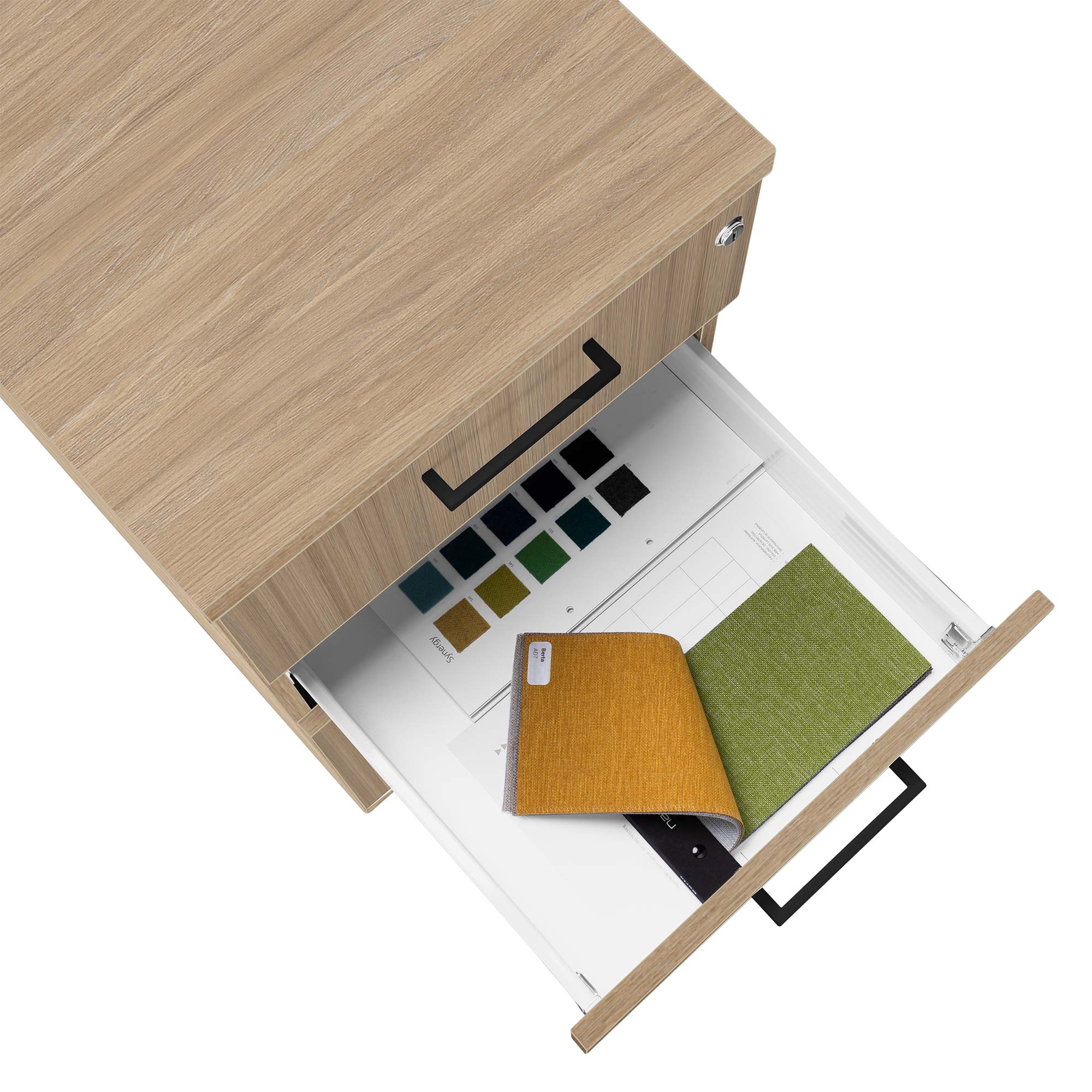 OPTIMA standing container | 600 mm deep, amber oak - 3 Main Image