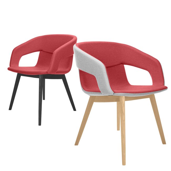 TWIST&SIT Lounge-Sessel | Massivholz-Gestell, Wollbezug SYNERGY
