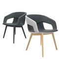 TWIST&SIT Lounge-Sessel | Massivholz-Gestell, Wollbezug SYNERGY