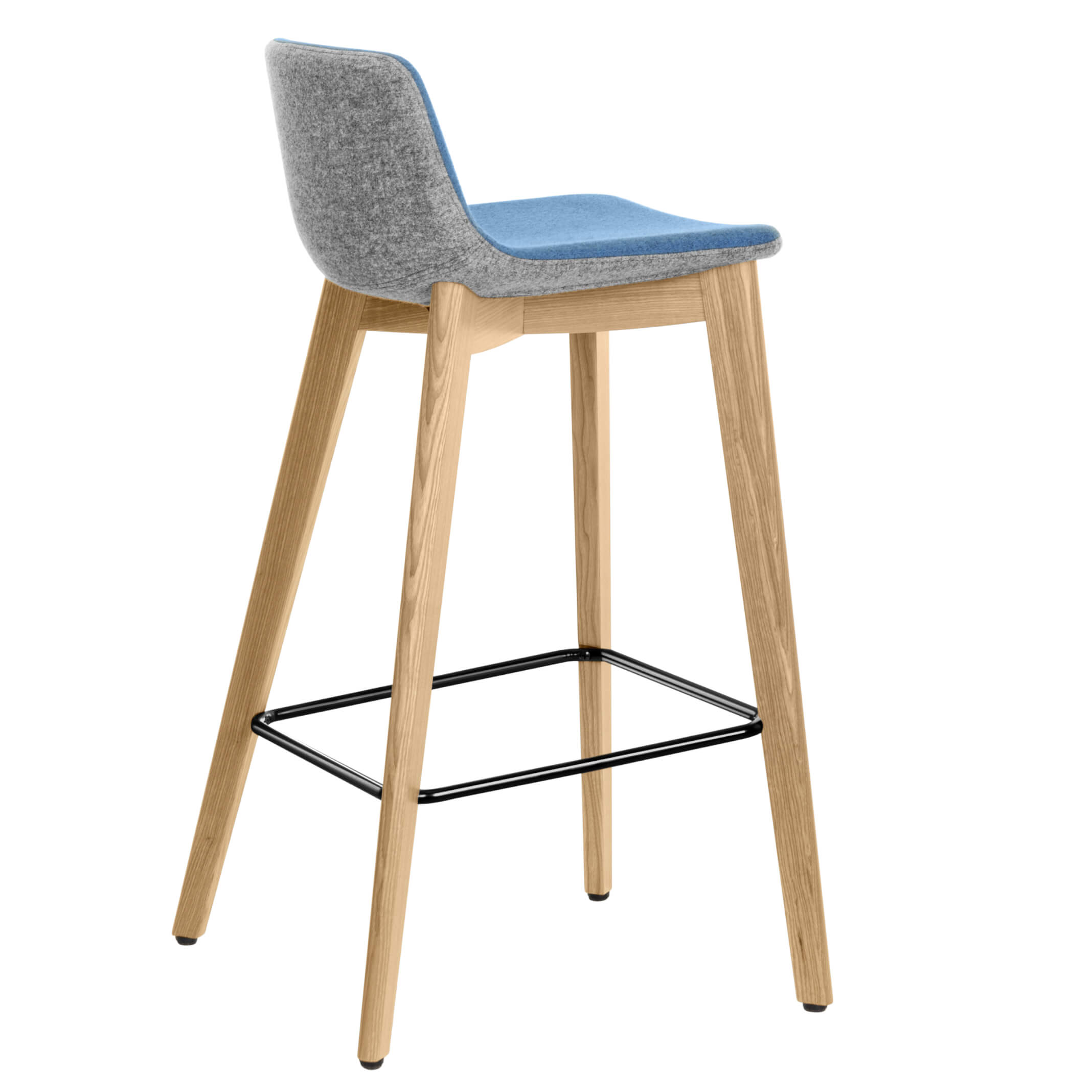 TWIST&SIT bar stool | Solid wood frame, 735 mm seat height, wool cover SYNERGY - 4 Main Image
