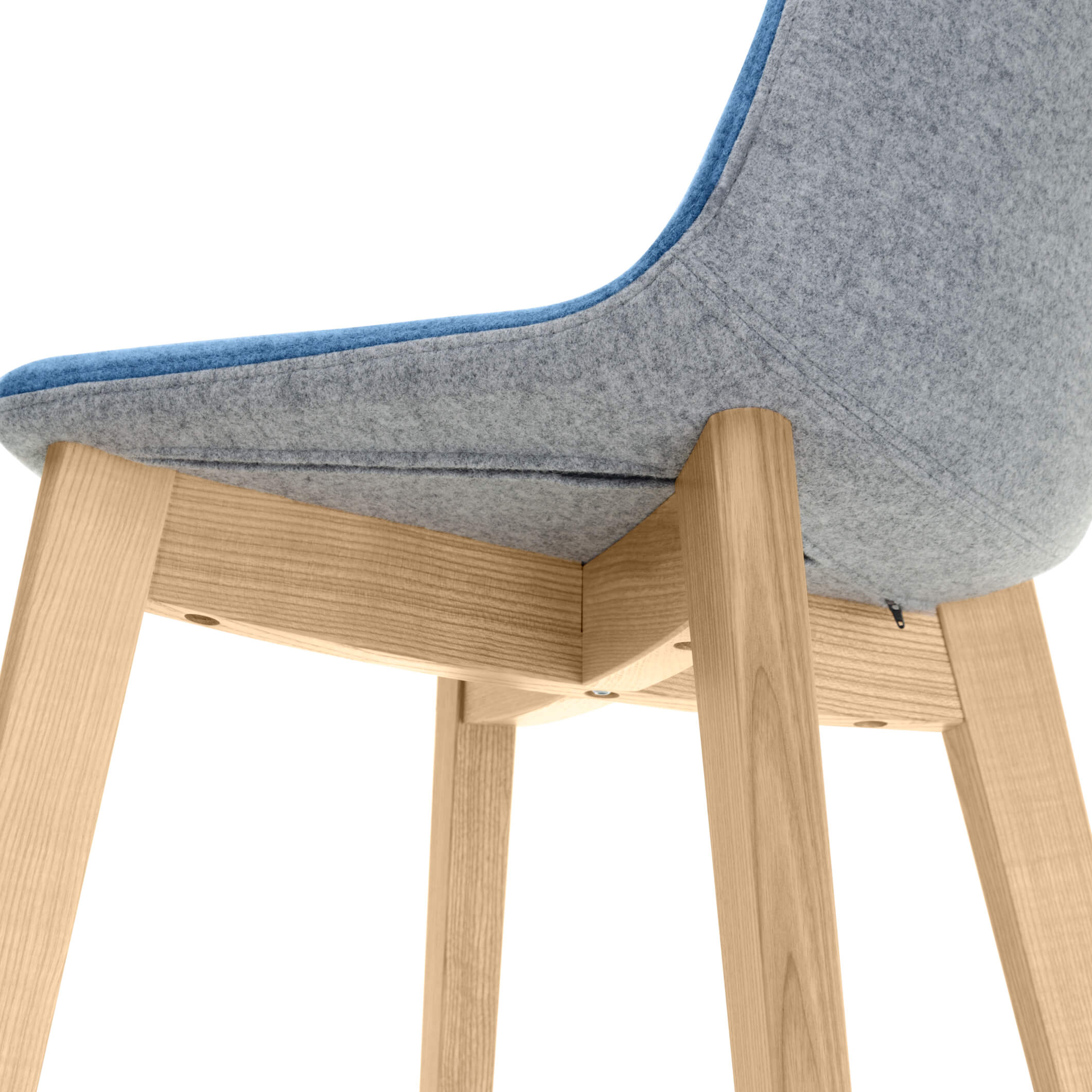 TWIST&SIT bar stool | Solid wood frame, 735 mm seat height, wool cover SYNERGY - 12 Main Image