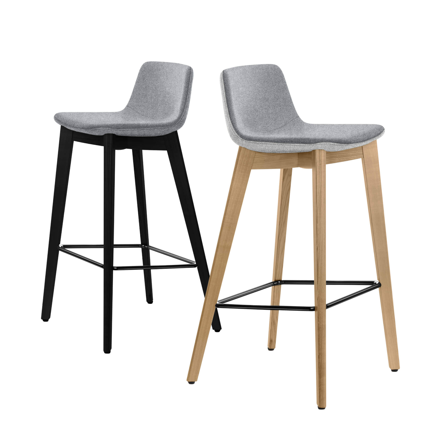 TWIST&SIT bar stool | Solid wood frame, 735 mm seat height, wool cover SYNERGY - 1 Main Image