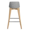 TWIST&SIT bar stool | Solid wood frame, 735 mm seat height, wool cover SYNERGY - 5 Thumbnail Image