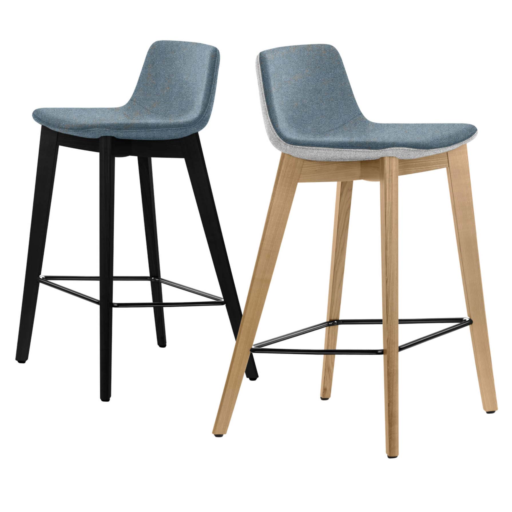 TWIST&SIT bar stool | Solid wood frame, 635 mm seat height, wool cover SYNERGY - 1 Main Image