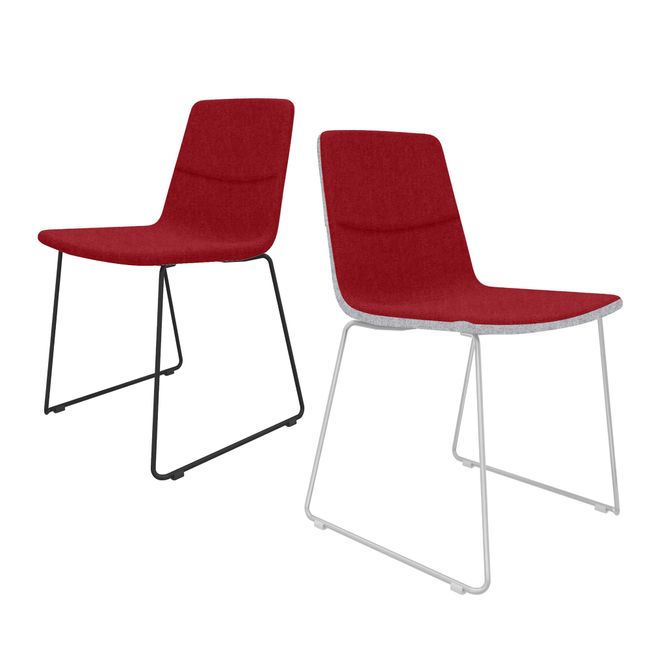 TWIST&SIT Besucher- und Konferenzstuhl | Kufengestell, Wollbezug VELITO