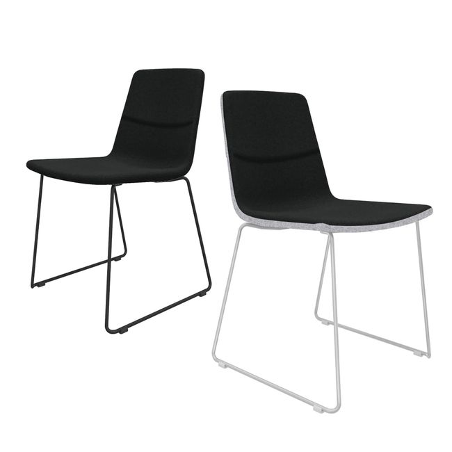 TWIST&SIT Besucher- und Konferenzstuhl | Kufengestell, Wollbezug VELITO