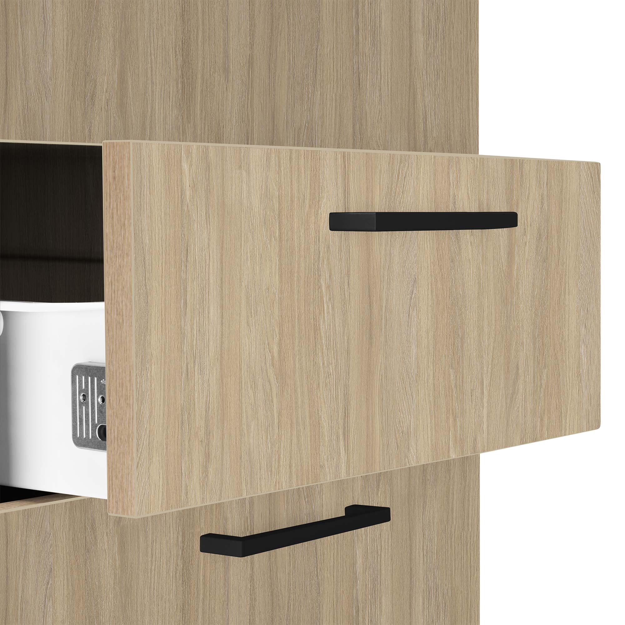 OPTIMA Conteneur en rouleau | 3 tiroirs + 1 petites pièces, 600 mm de profondeur, chêne ambre - 5 Main Image