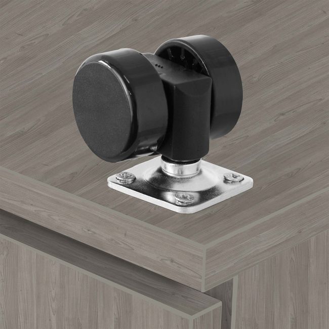 OPTIMA Rollcontainer | 3 Schubladen + 1 Kleinteilefach, 600 mm tief, Nordeiche grau