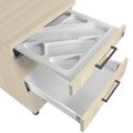 OPTIMA Conteneur en rouleau | 3 tiroirs + 1 petit compartiment de pièces, 600 mm de profondeur, cendres de sable - 2 Thumbnail Image
