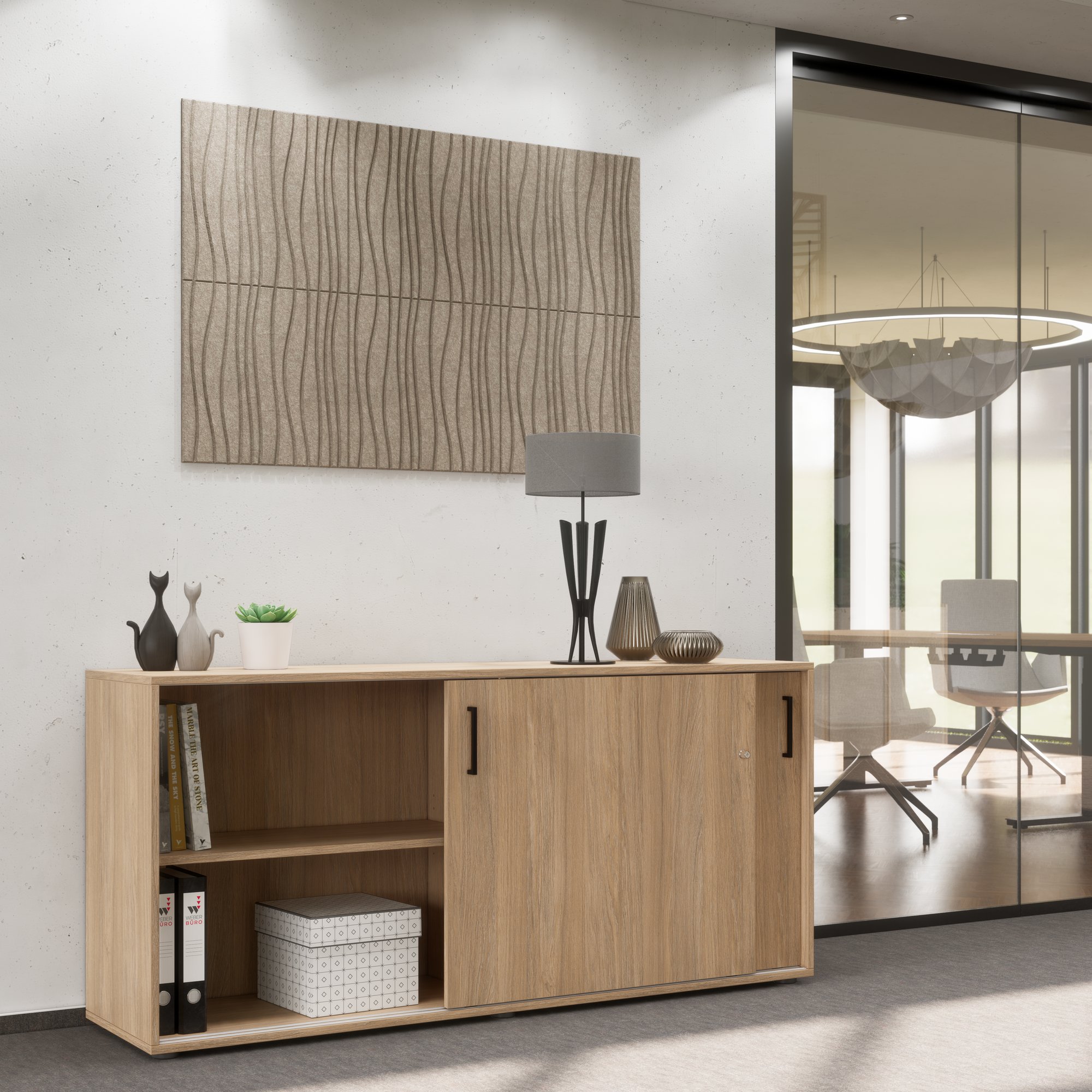 NOVA Armoire de porte coulissante | 2 oh, 1640 x 740 mm, chêne ambre - 2 Main Image