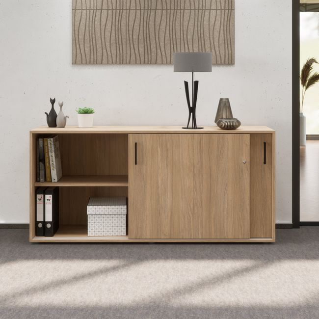 NOVA Schiebetürenschrank | 2 OH, 1640 x 740 mm, Bernsteineiche NOVA Schiebetürenschrank | 2 OH, 1640 x 740 mm, Bernsteineiche