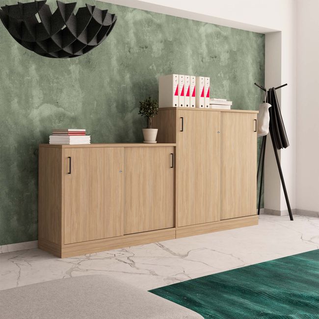 UNI Holzsockel | 800 mm, Bernsteineiche