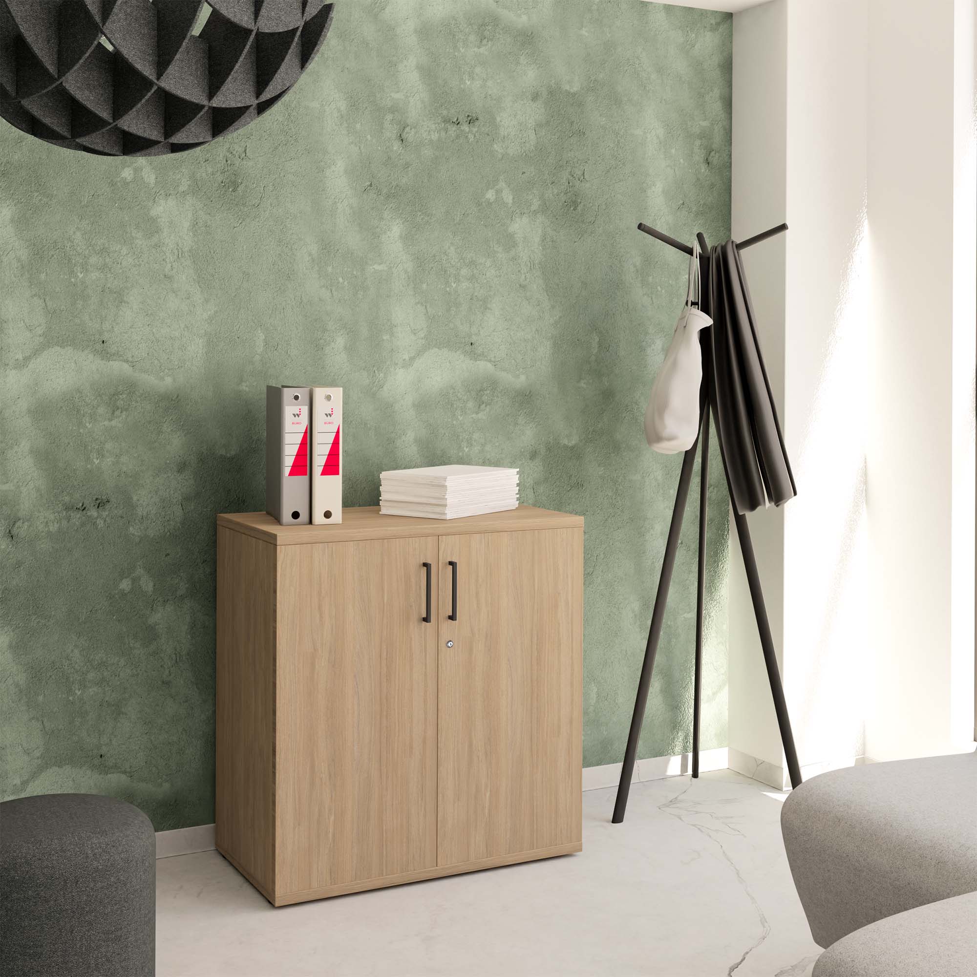 UNI Armoire de porte d'aile | 2 oh, 800 x 777 mm, chêne ambre - 1 Main Image