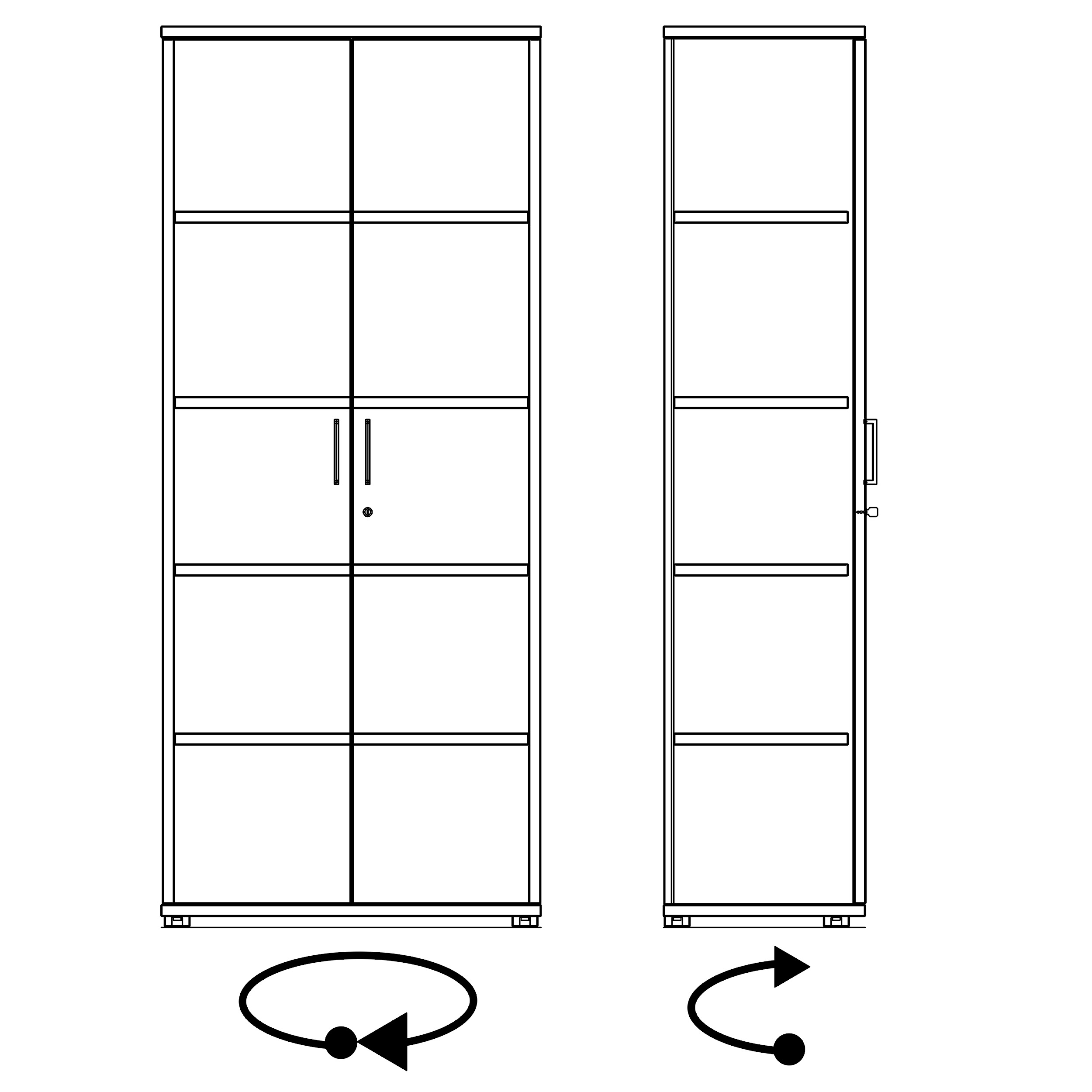 UNI Armoire de porte d'aile | 5 oh, 800 x 1897 mm, chêne ambre - 12 Main Image