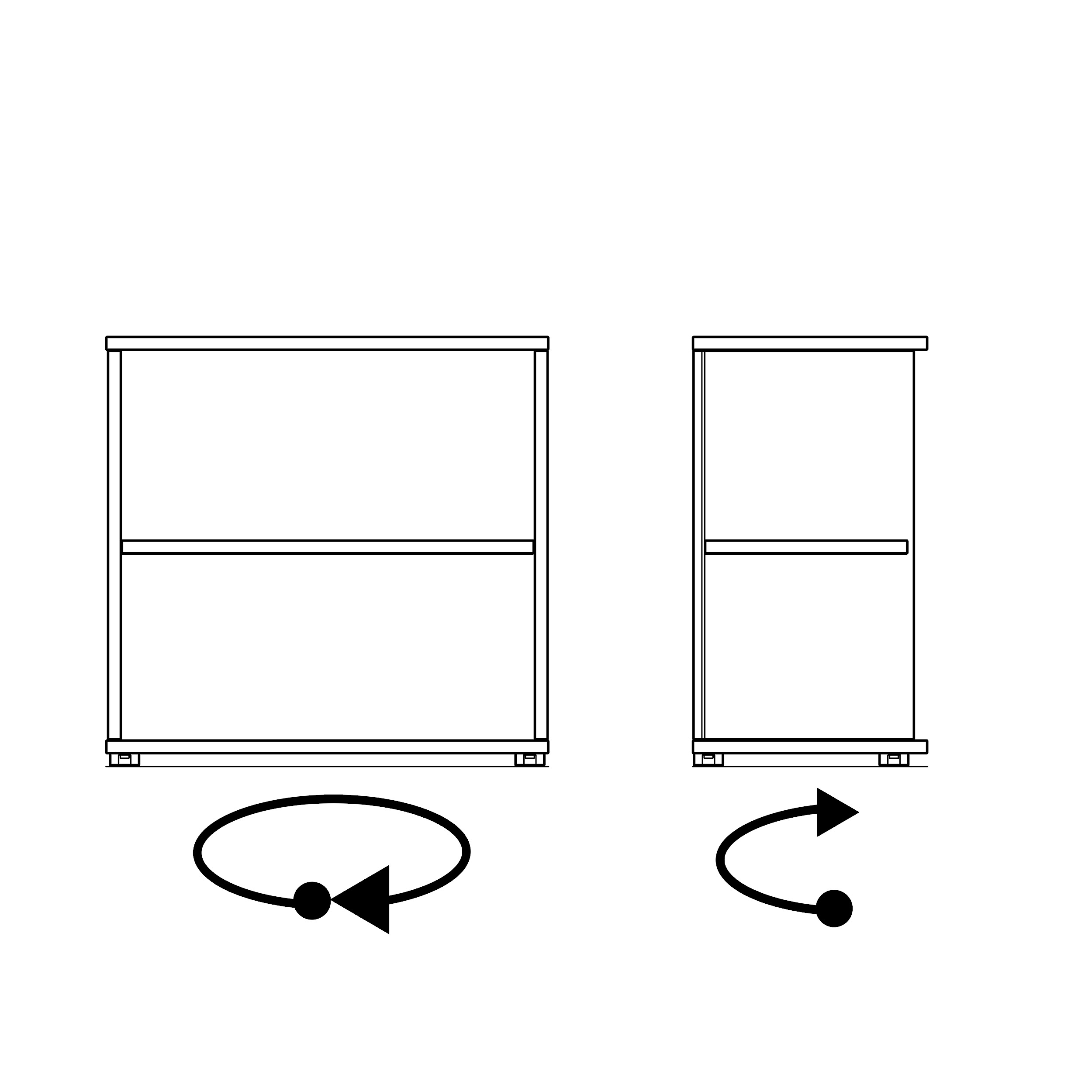 UNI Armoire d'étagère | 2 oh, 800 x 777 mm, chêne ambre - 6 Main Image