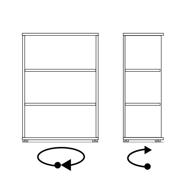 UNI Regalschrank | 3 OH, 800 x 1143 mm, Bernsteineiche