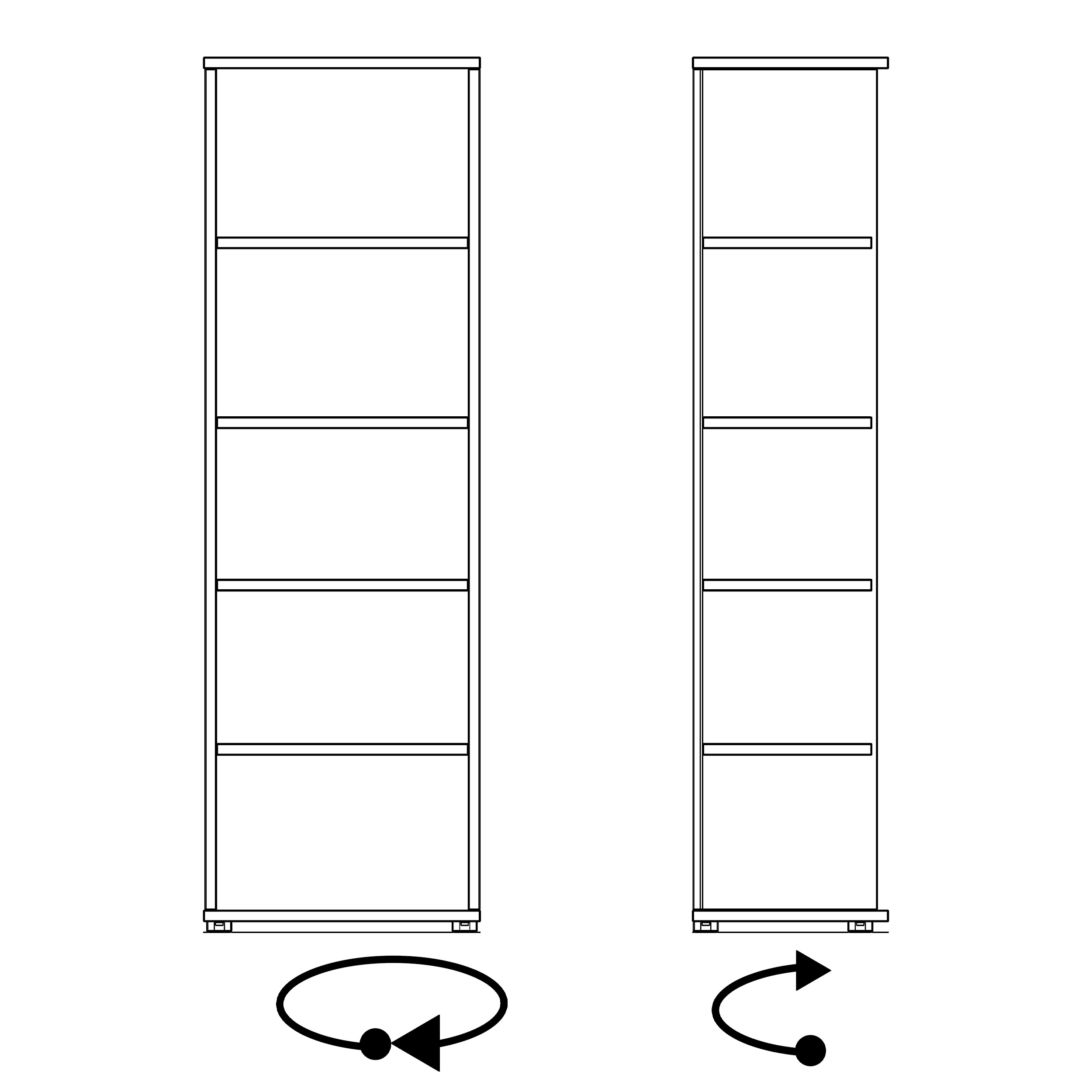 UNI Armoire d'étagère | 5 oh, 600 x 1897 mm, chêne ambre - 6 Main Image