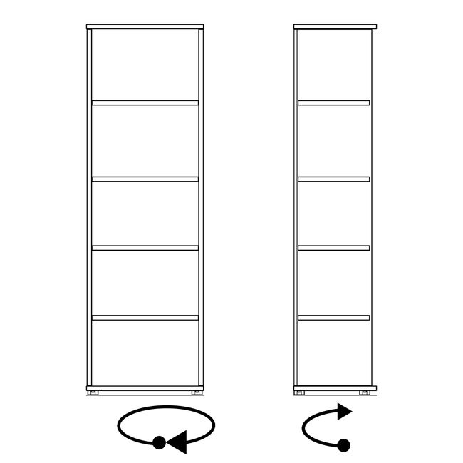 UNI Regalschrank | 5 OH, 600 x 1897 mm, Bernsteineiche