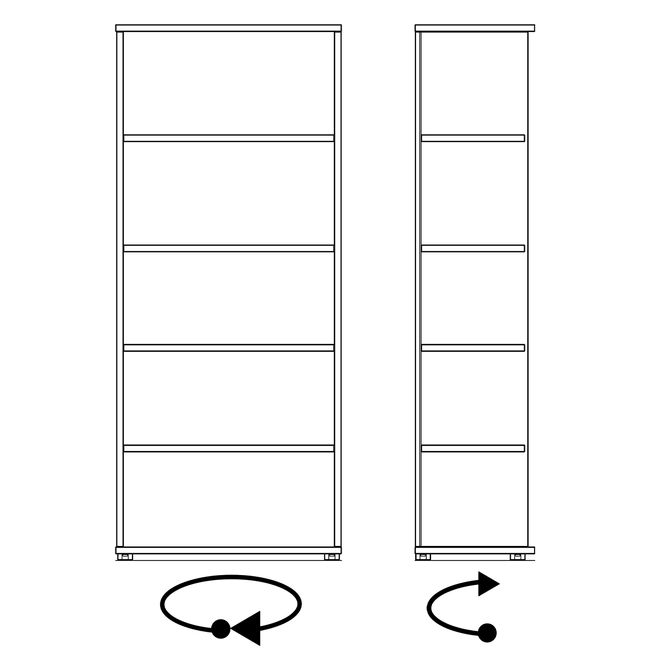 UNI Regalschrank | 5 OH, 800 x 1897 mm, Bernsteineiche