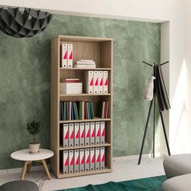 UNI Regalschrank | 5 OH, 800 x 1897 mm, Bernsteineiche