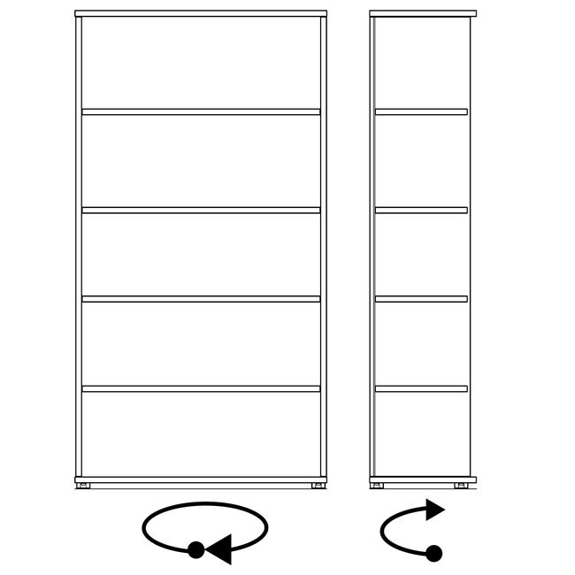 UNI Regalschrank | 5 OH, 1000 x 1897 mm, Bernsteineiche
