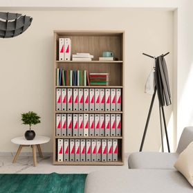 UNI Regalschrank | 5 OH, 1000 x 1897 mm, Bernsteineiche