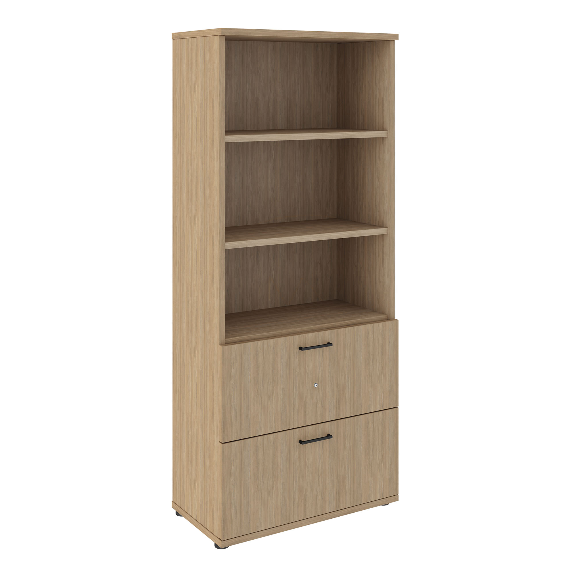 UNI combination cabinet with hanging file | 5 OH, 800 x 1897 mm, amber oak - 2 Main Image