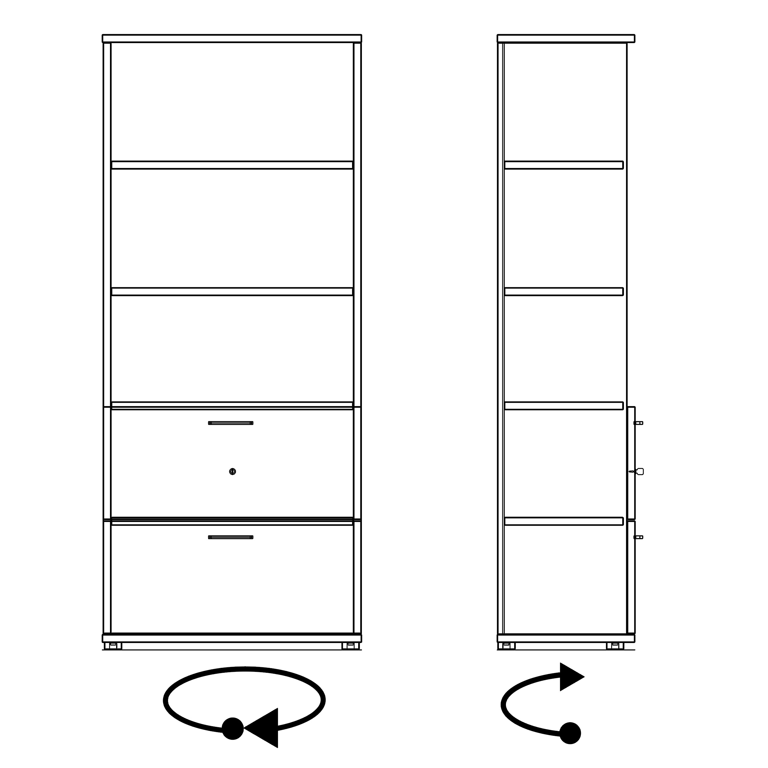 UNI combination cabinet with hanging file | 5 OH, 800 x 1897 mm, amber oak - 10 Main Image
