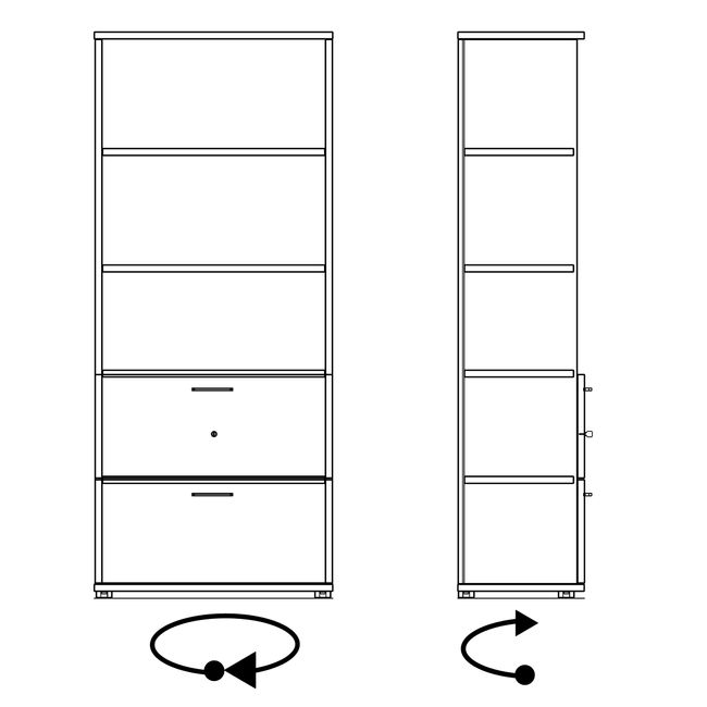 UNI Kombischrank mit Hängeregister | 5 OH, 800 x 1897 mm, Bernsteineiche
