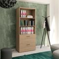 UNI combination cabinet with hanging file | 5 OH, 800 x 1897 mm, amber oak - 1 Thumbnail Image