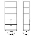 UNI combination cabinet with hanging file | 5 OH, 800 x 1897 mm, amber oak - 10 Thumbnail Image