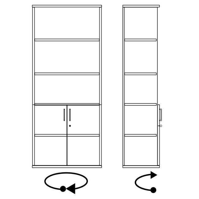 UNI Kombischrank | 5 OH, 800 x 1897 mm, Bernsteineiche