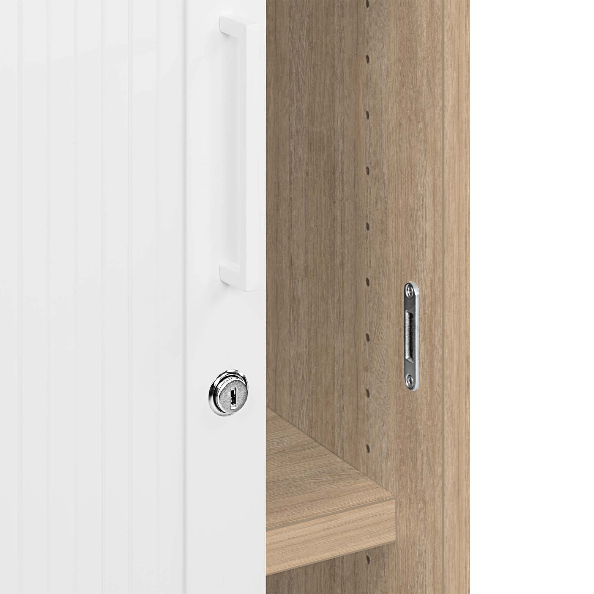 UNI Querroll store cabinet | 2 Oh, 1000 x 777 mm, amber oak / white - 5 Main Image