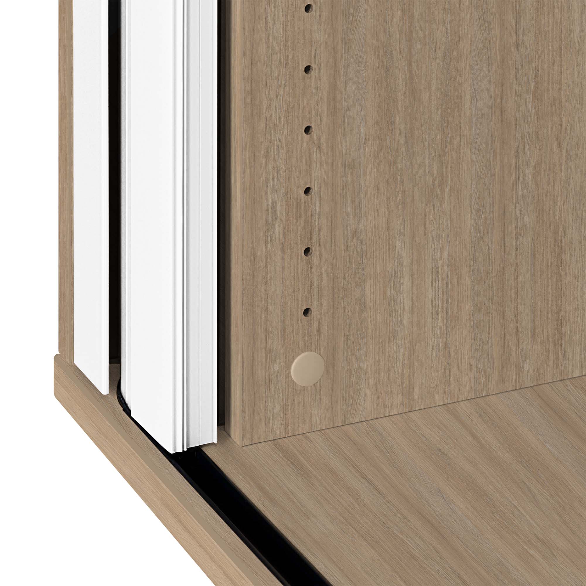 UNI Querroll store cabinet | 2 Oh, 1000 x 777 mm, amber oak / white - 3 Main Image
