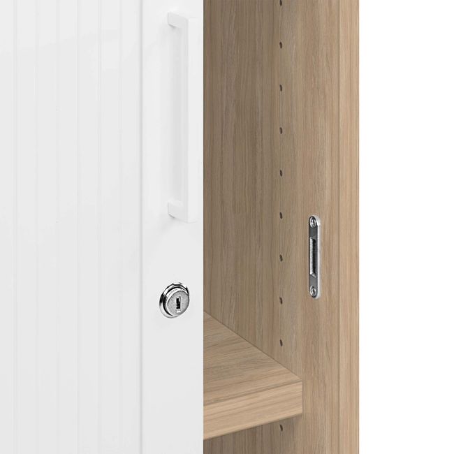 UNI Querrollladenschrank | 2 OH, 1000 x 777 mm, Bernsteineiche / Weiß UNI Querrollladenschrank | 2 OH, 1000 x 777 mm, Bernsteineiche / Weiß