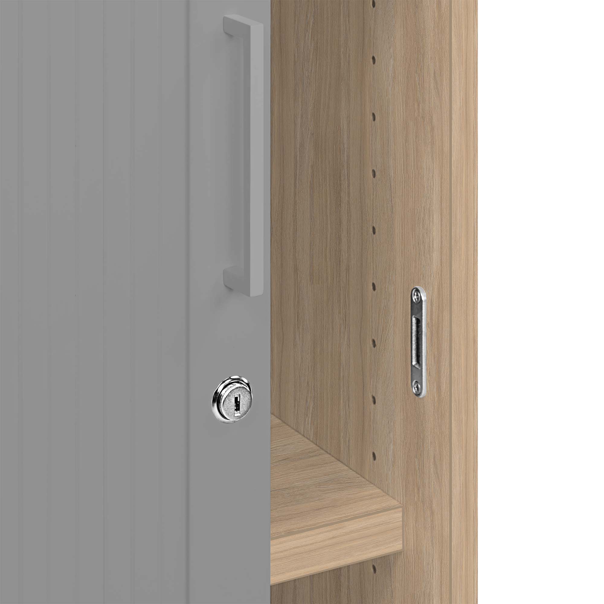UNI horizontal roller shutter cabinet | 2 OH, 1000 x 777 mm, amber oak / silver - 5 Main Image
