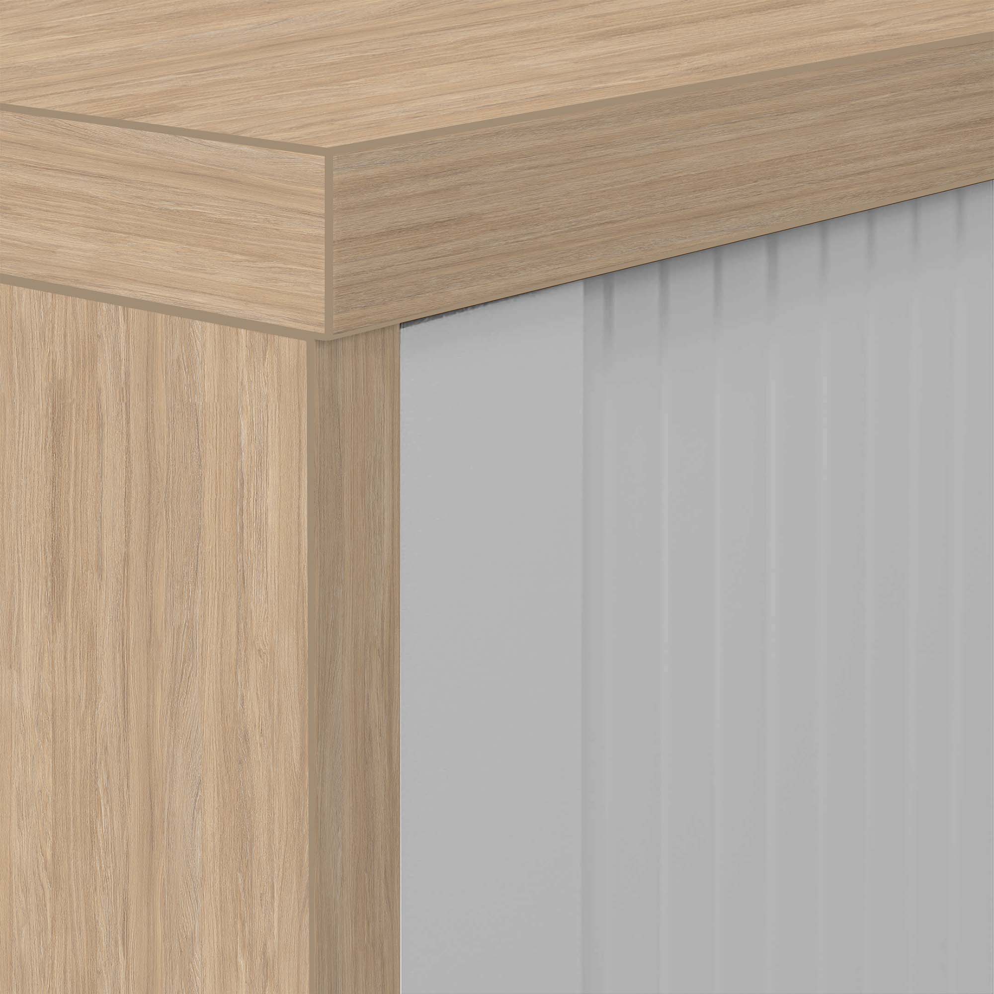 UNI horizontal roller shutter cabinet | 2 OH, 1000 x 777 mm, amber oak / silver - 4 Main Image