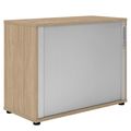 UNI horizontal roller shutter cabinet | 2 OH, 1000 x 777 mm, amber oak / silver - 2 Thumbnail Image