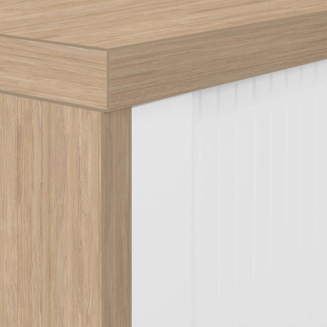 UNI Querrollladenschrank | 3 OH, 1000 x 1143 mm, Bernsteineiche / Weiß