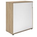 UNI Querroll store cabinet | 3 Oh, 1000 x 1143 mm, amber oak / white - 2 Thumbnail Image