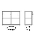 UNI Armoire de porte coulissante | 2 oh, 1000 x 777 mm, chêne ambre - 10 Thumbnail Image
