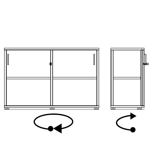 UNI Schiebetürenschrank | 2 OH, 1200 x 777 mm, Bernsteineiche