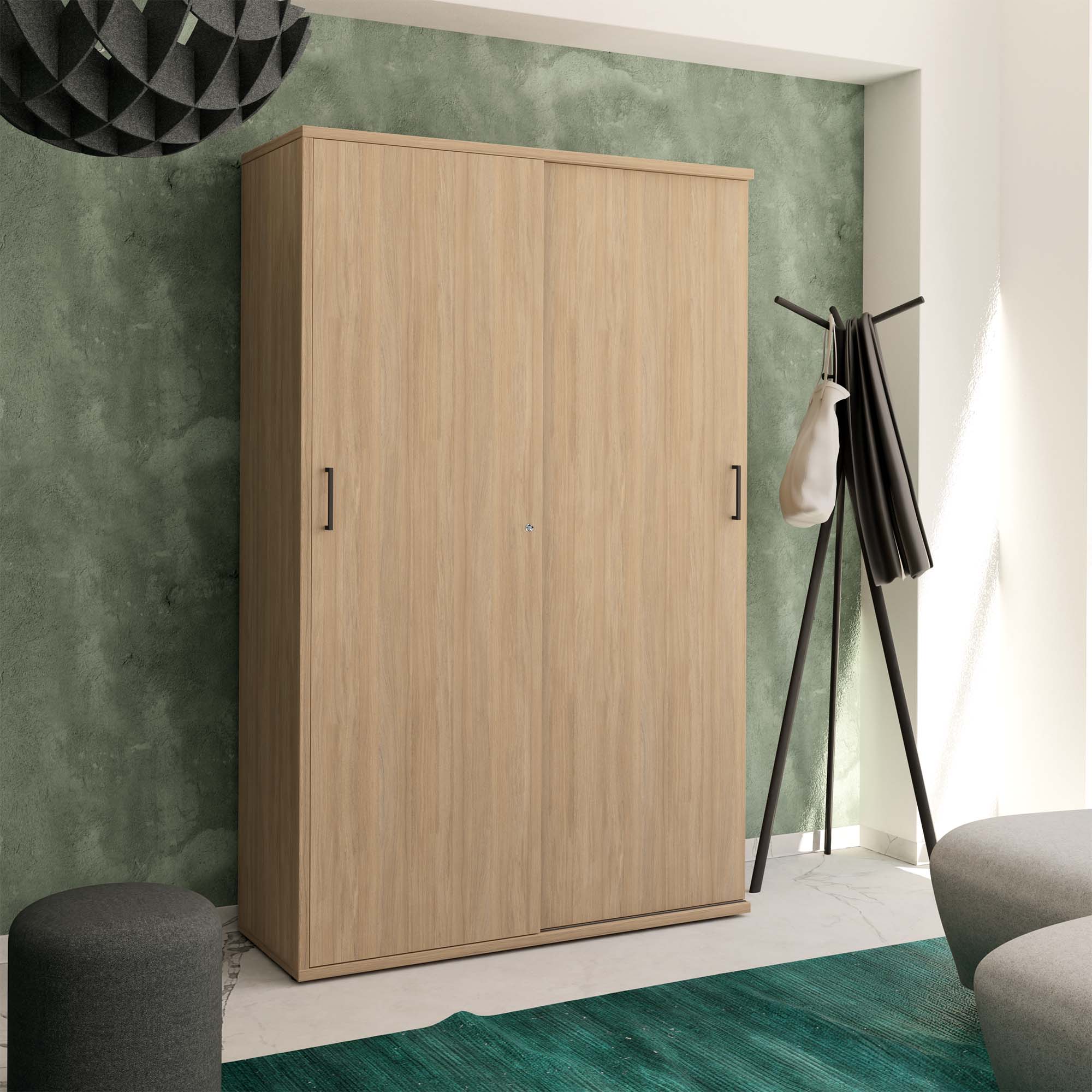 UNI sliding door wardrobe | 5 OH, 1200 x 1897 mm, amber oak - 1 Main Image