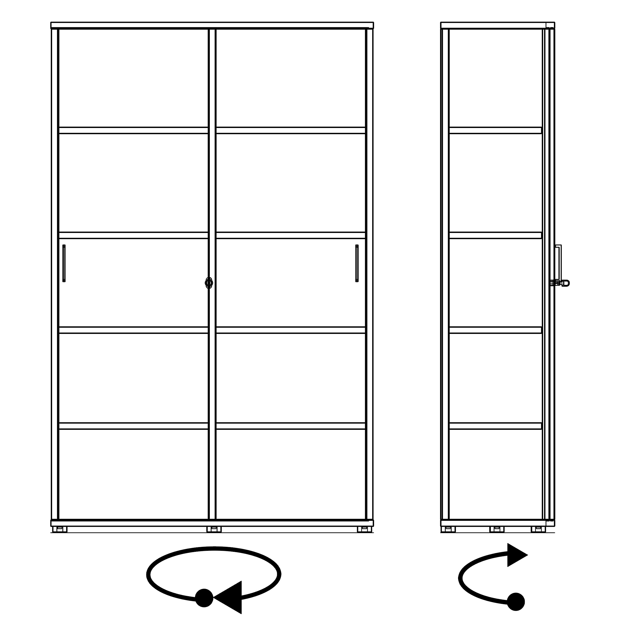 UNI sliding door wardrobe | 5 OH, 1200 x 1897 mm, amber oak - 10 Main Image