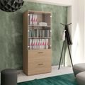 UNI display cabinet with hanging file | 5 OH, 800 x 1897 mm, amber oak - 1 Thumbnail Image