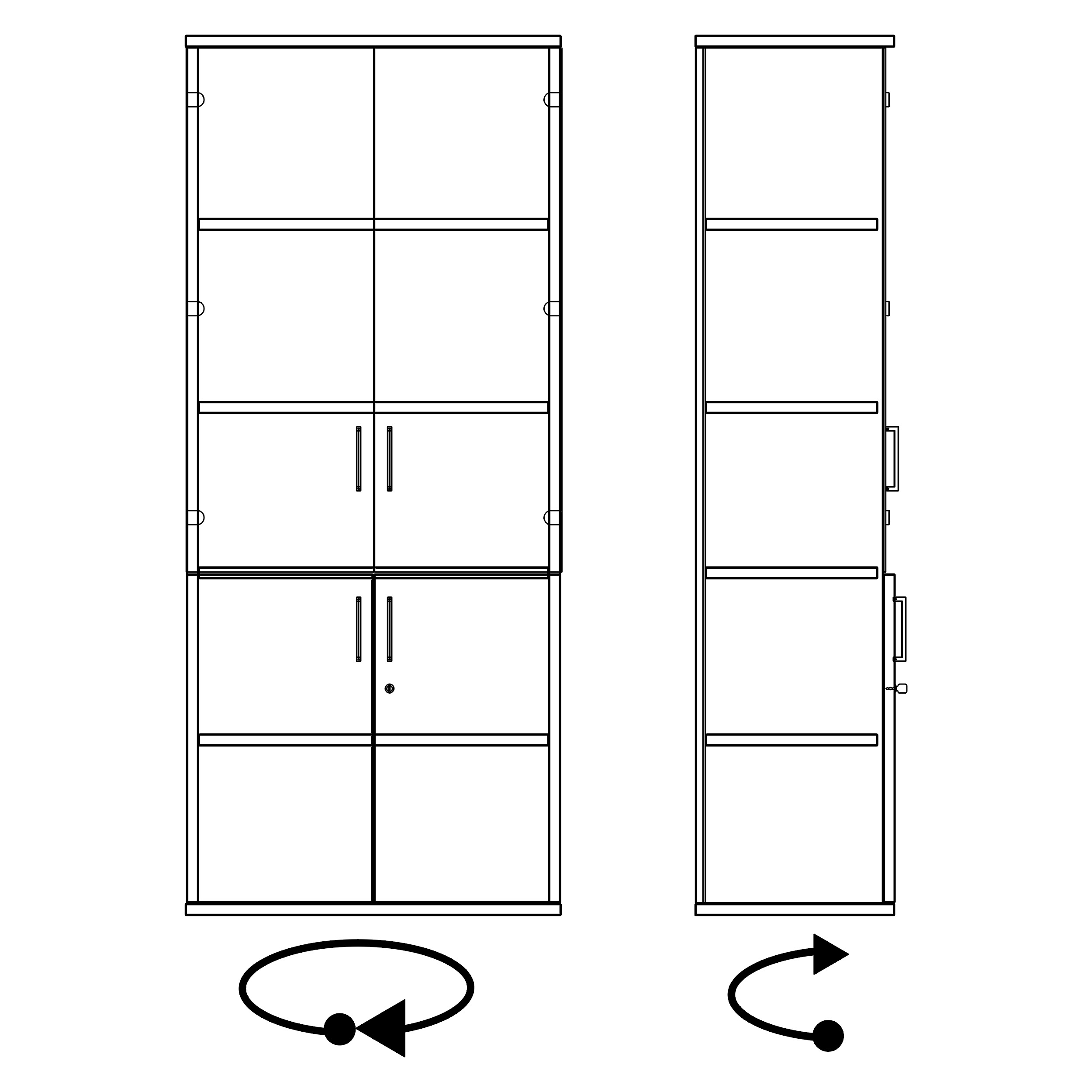 UNI display cabinet | 5 OH, 800 x 1897 mm, amber oak - 11 Main Image